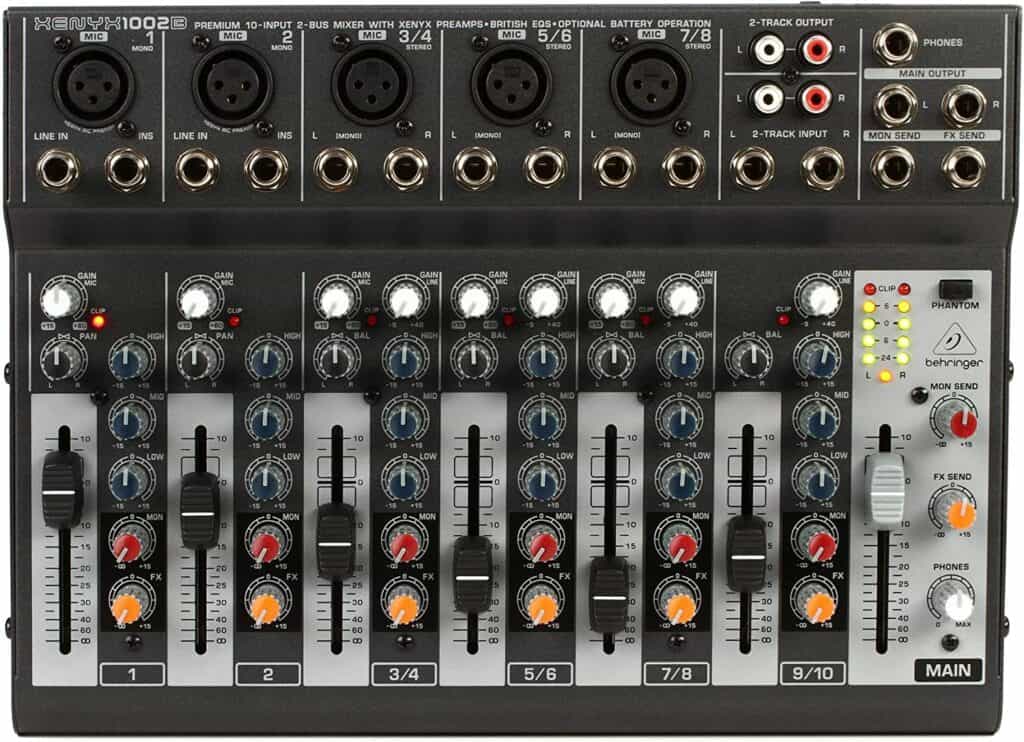 Best podcast mixer: Behringer Xenyx 1002B
