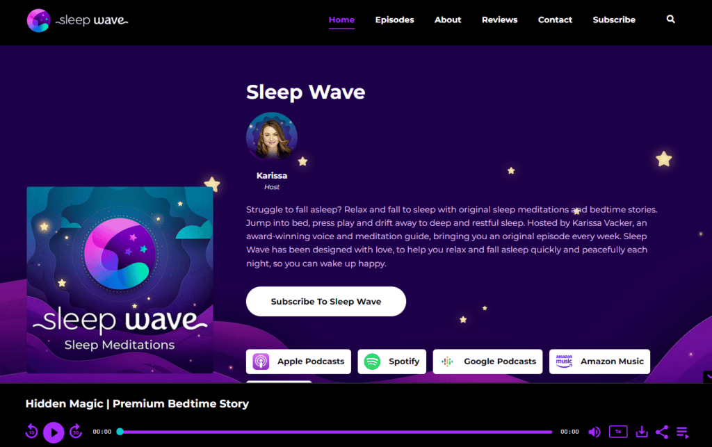 SleepWave podcast website